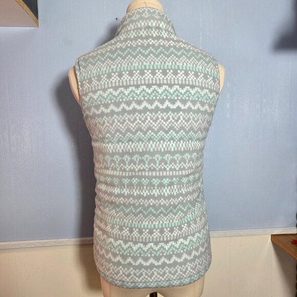 Columbia Medium Light Green Reversible Fleece Softshell Winter Fall Vest (Flaw) - Picture 4 of 11